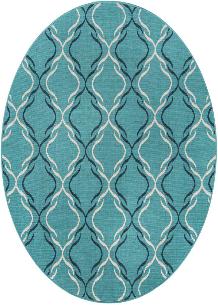 7' x 7' Easy-Clean Trellis Indoor / Outdoor Round Rug