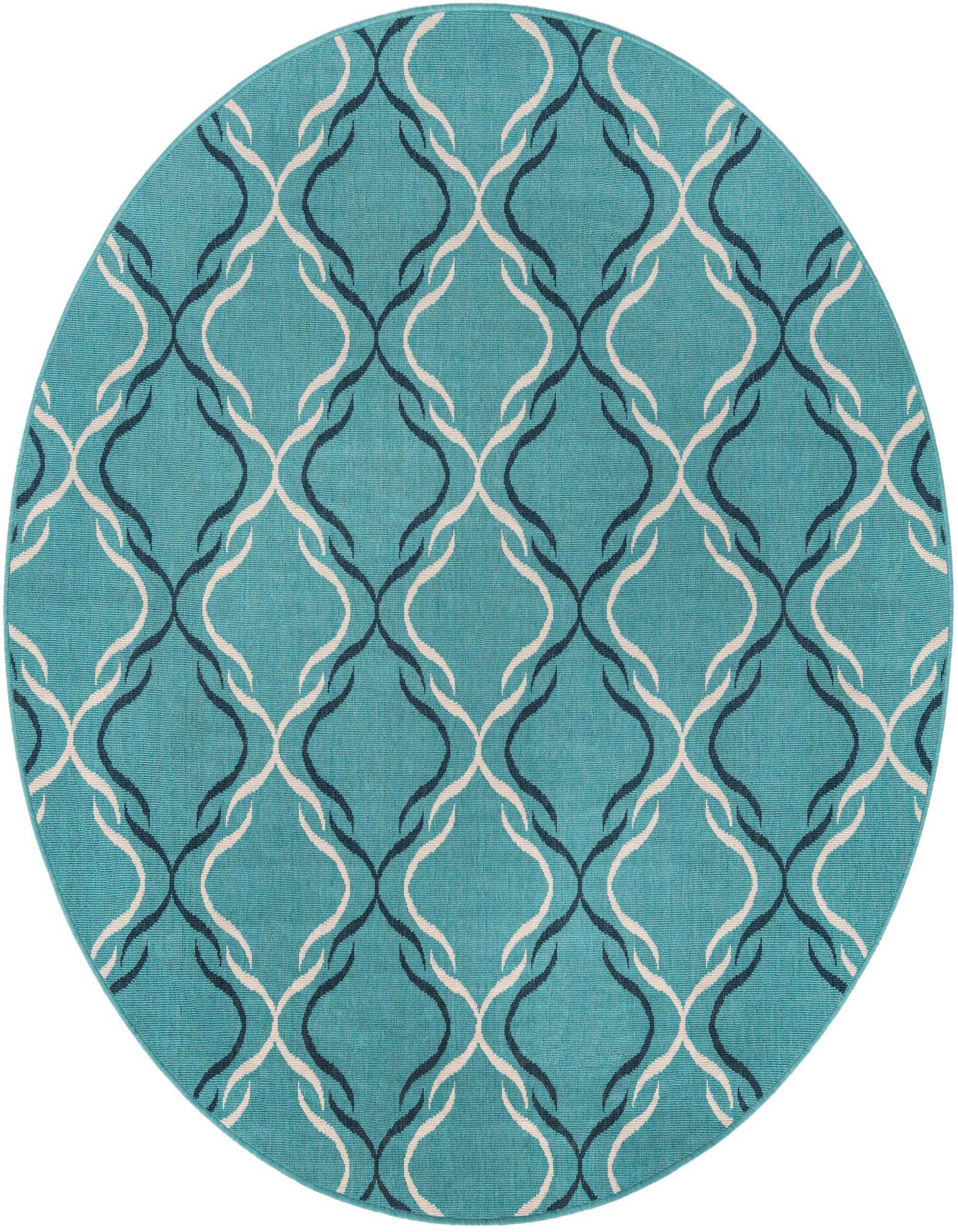 7' x 7' Easy-Clean Trellis Indoor / Outdoor Round Rug