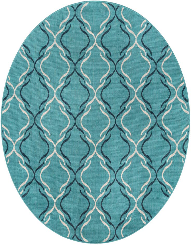 Detail image of 7' x 7' Easy-Clean Trellis Indoor / Outdoor Round Rug