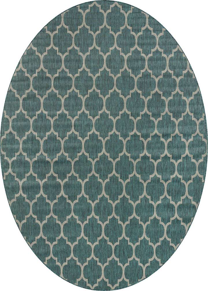 10' x 10' Easy-Clean Trellis Indoor / Outdoor Round Rug