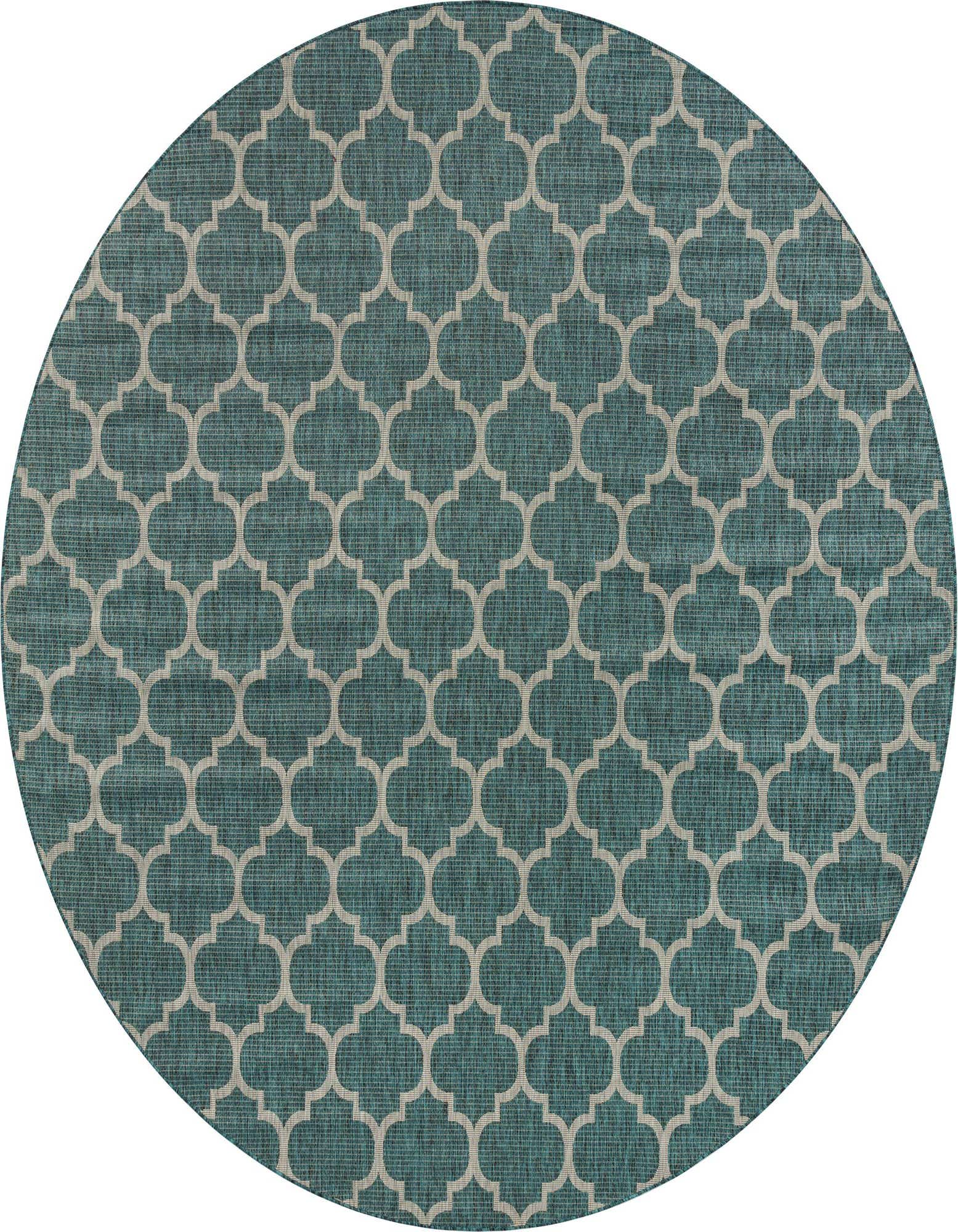 10' x 10' Easy-Clean Trellis Indoor / Outdoor Round Rug