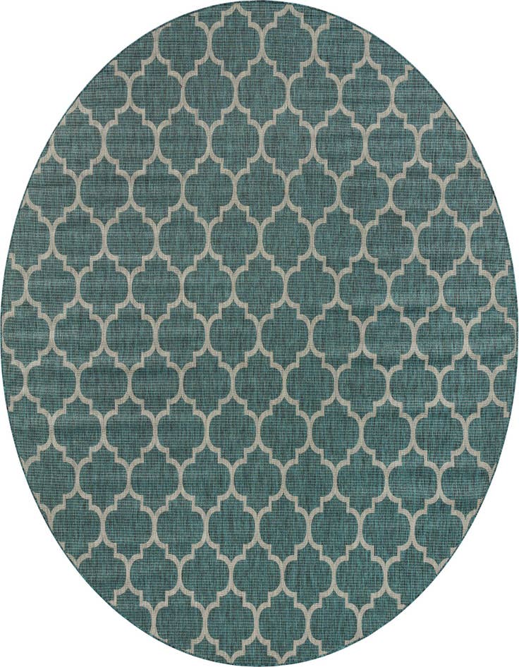 Detail image of 12' x 12' Easy-Clean Trellis Indoor / Outdoor Round Rug