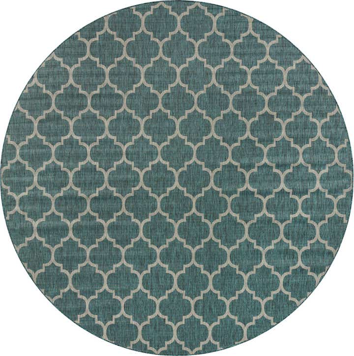 12' x 12' Easy-Clean Trellis Indoor / Outdoor Round Rug