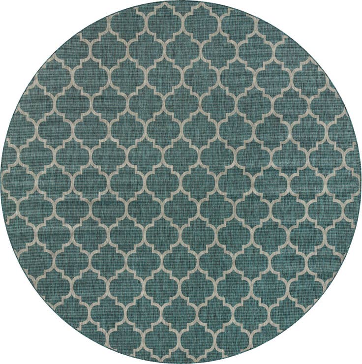 Detail image of 12' x 12' Easy-Clean Trellis Indoor / Outdoor Round Rug