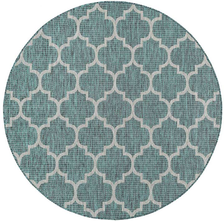 6' x 6' Easy-Clean Trellis Indoor / Outdoor Round Rug