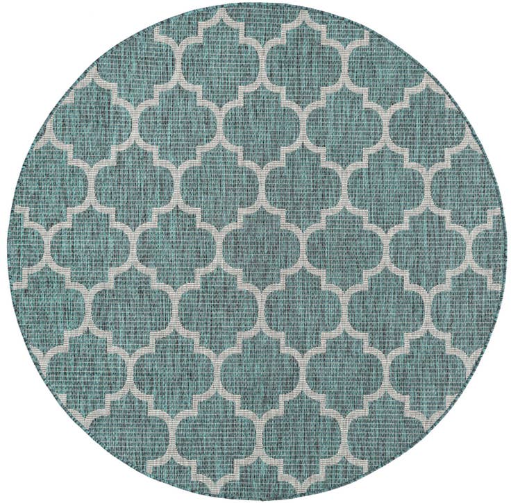 Detail image of 6' x 6' Easy-Clean Trellis Indoor / Outdoor Round Rug