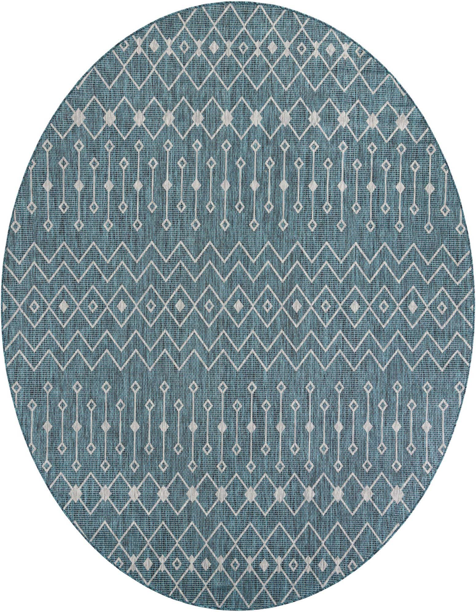 10' x 10' Easy-Clean Trellis Indoor / Outdoor Round Rug