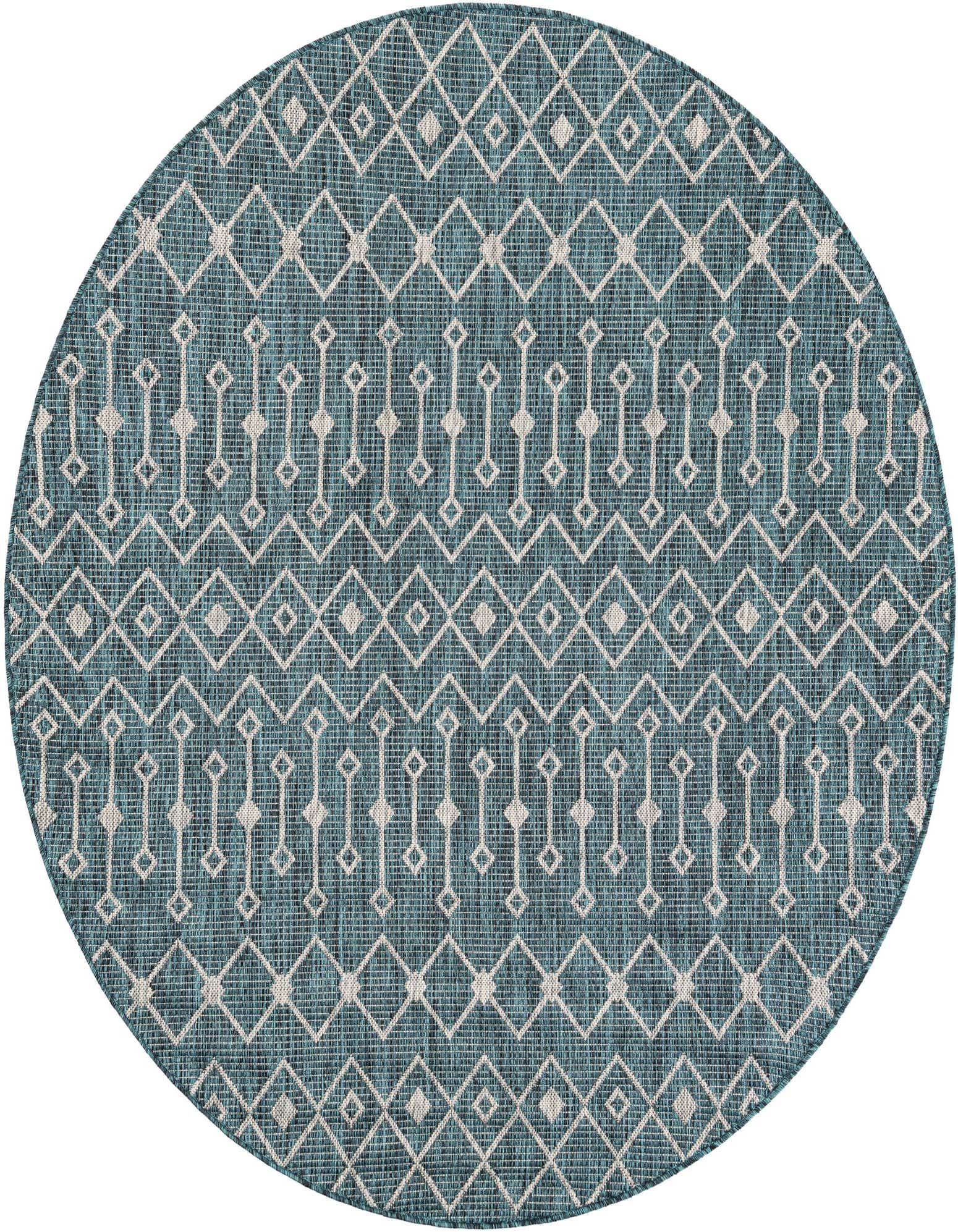 6' x 6' Easy-Clean Trellis Indoor / Outdoor Round Rug