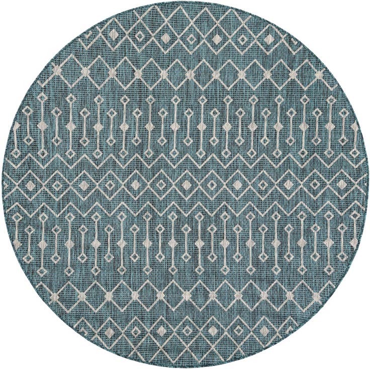 Detail image of 6' x 6' Easy-Clean Trellis Indoor / Outdoor Round Rug