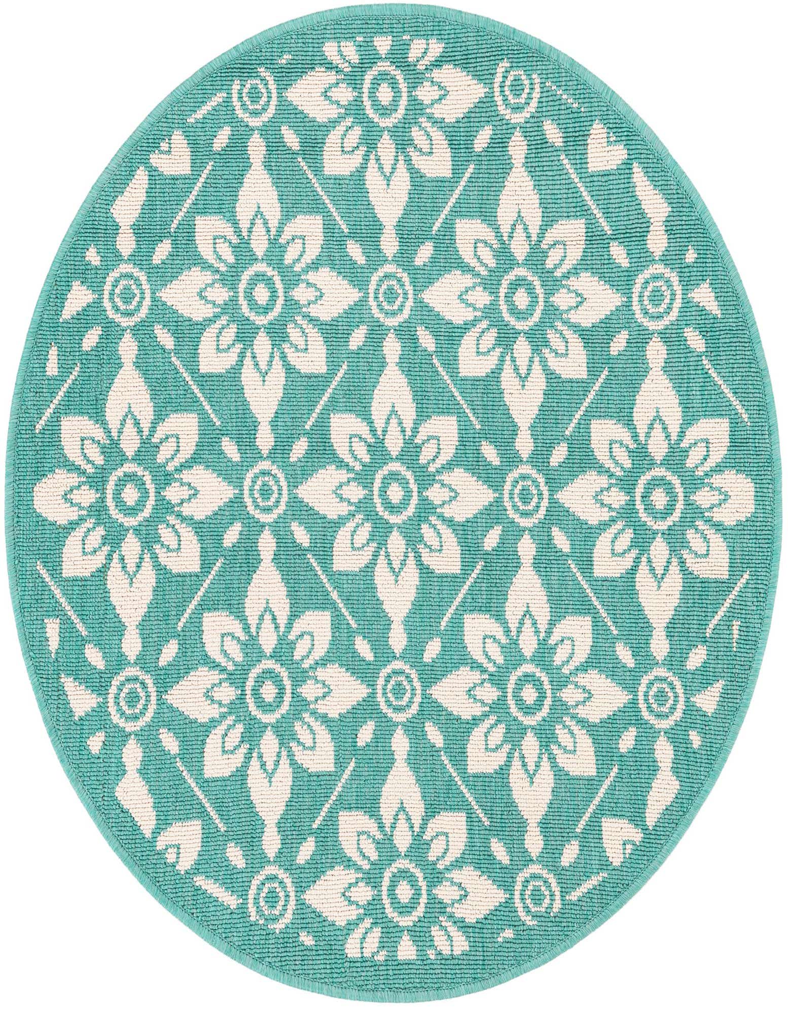 3' x 3' Easy-Clean Trellis Indoor / Outdoor Round Rug