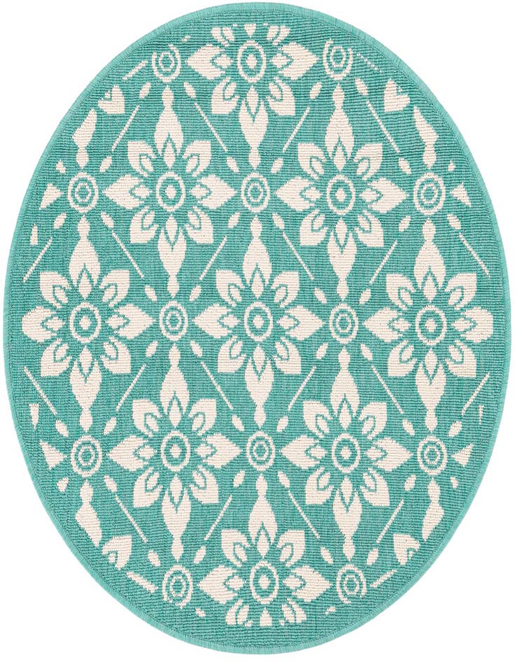 Detail image of 3' x 3' Easy-Clean Trellis Indoor / Outdoor Round Rug
