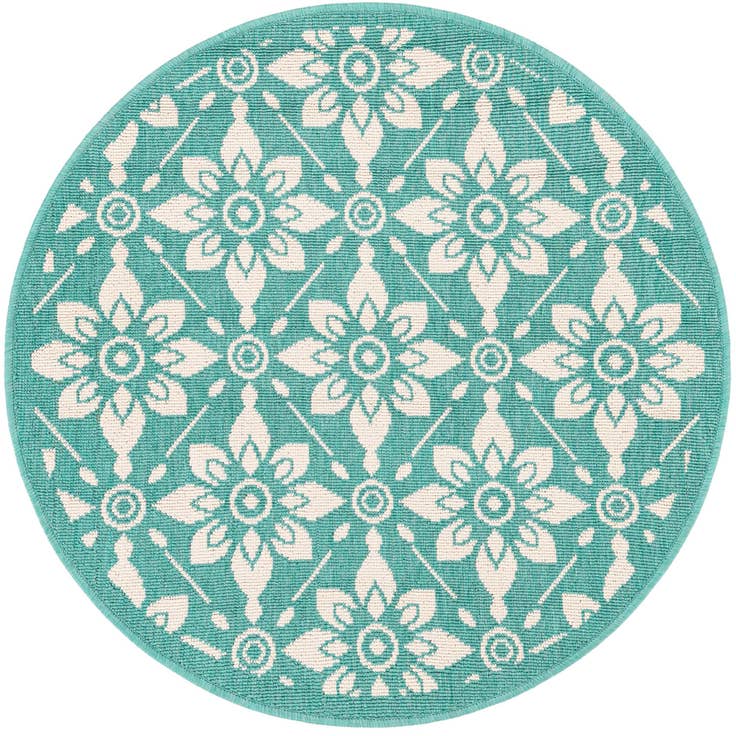 Detail image of 3' x 3' Easy-Clean Trellis Indoor / Outdoor Round Rug