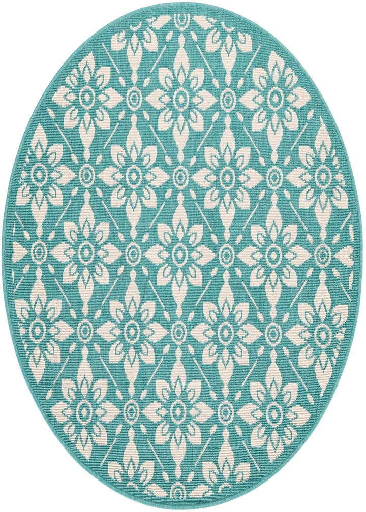 4' x 4' Easy-Clean Trellis Indoor / Outdoor Round Rug