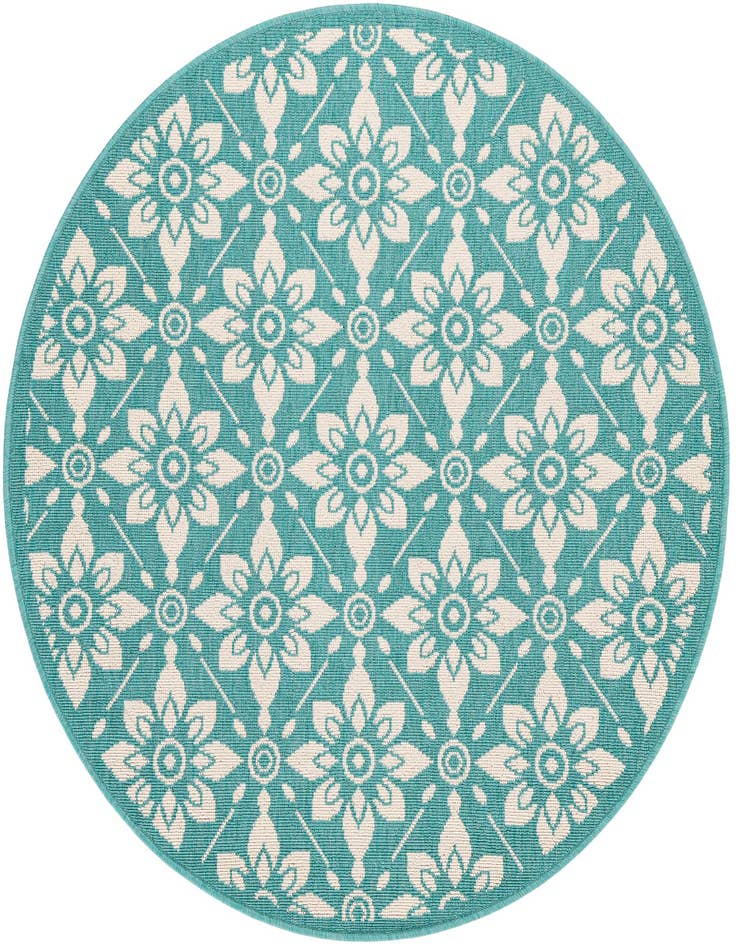 Detail image of 4' x 4' Easy-Clean Trellis Indoor / Outdoor Round Rug