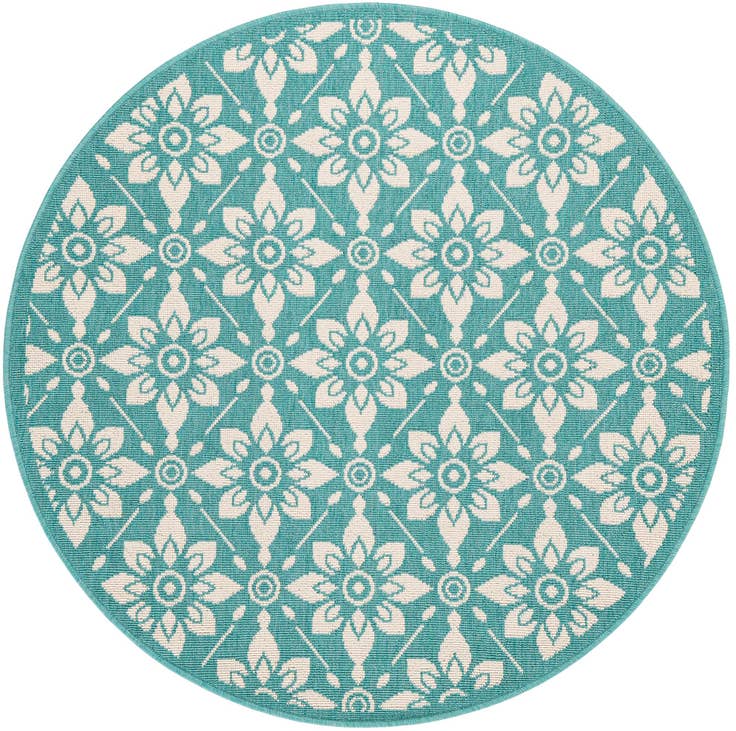 Detail image of 4' x 4' Easy-Clean Trellis Indoor / Outdoor Round Rug