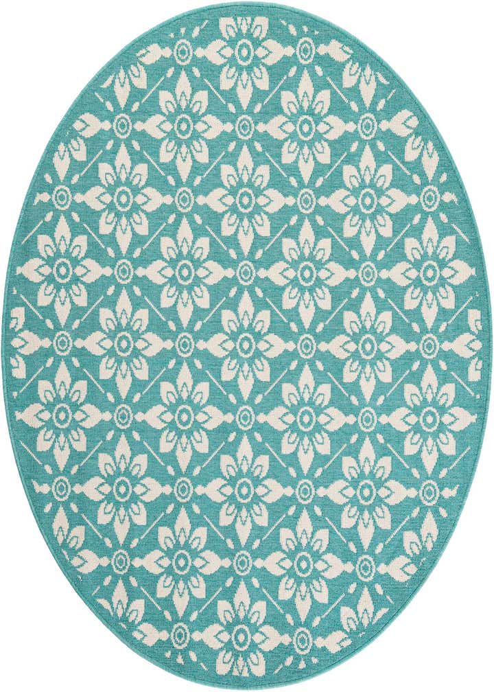 5' x 5' Easy-Clean Trellis Indoor / Outdoor Round Rug