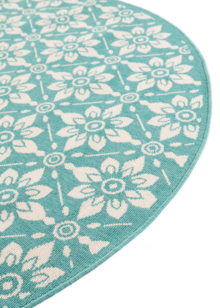 5' x 5' Easy-Clean Trellis Indoor / Outdoor Round Rug