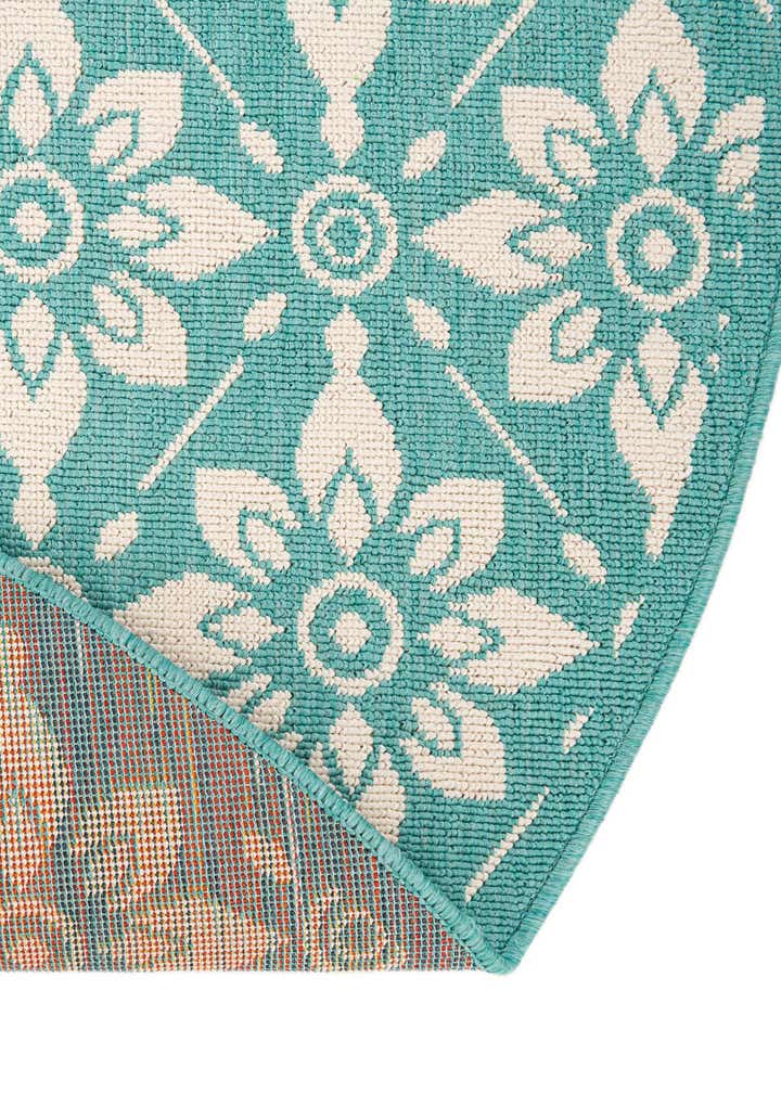 5' x 5' Easy-Clean Trellis Indoor / Outdoor Round Rug