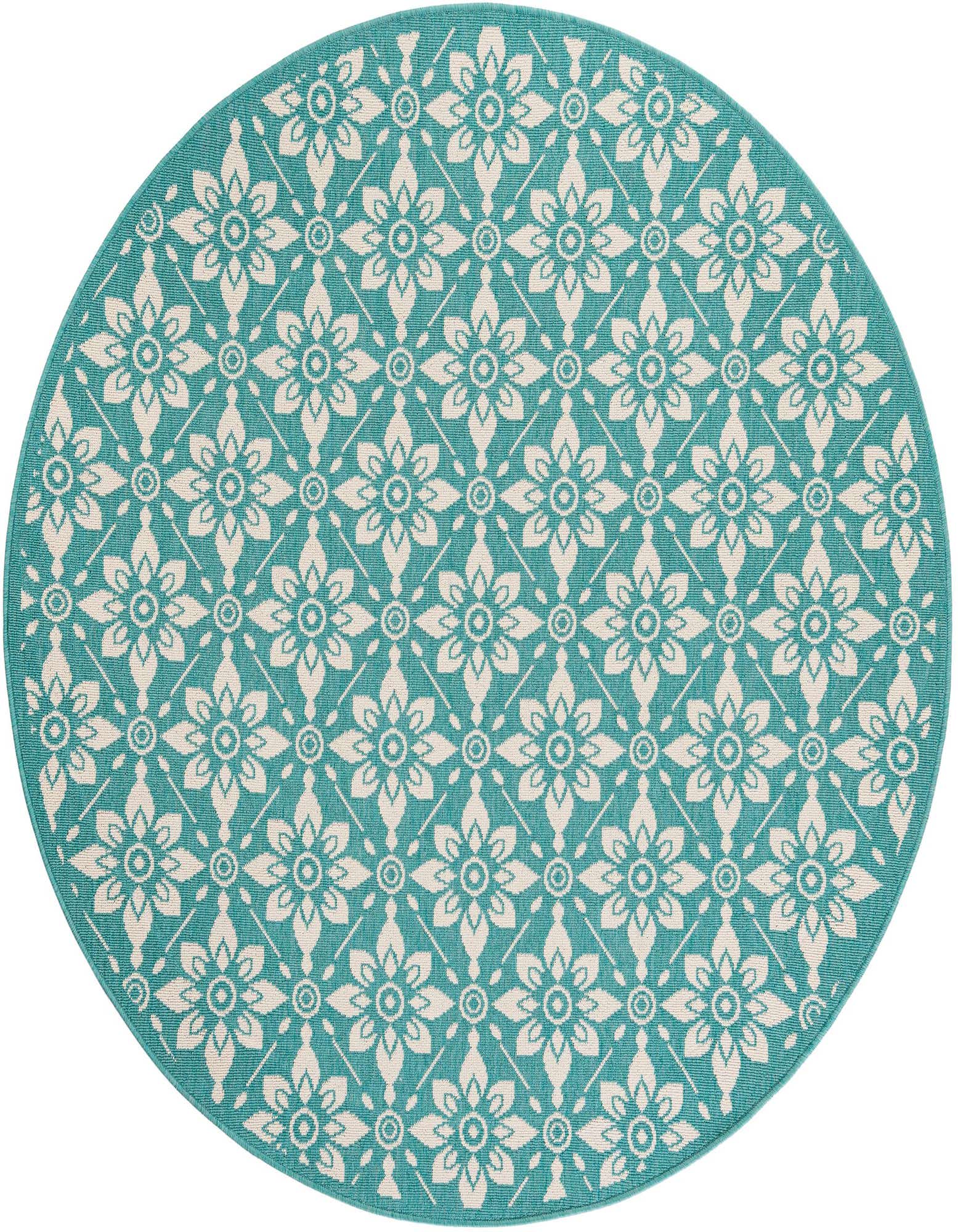 6' x 6' Easy-Clean Trellis Indoor / Outdoor Round Rug