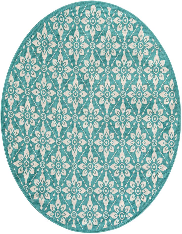 Detail image of 6' x 6' Easy-Clean Trellis Indoor / Outdoor Round Rug