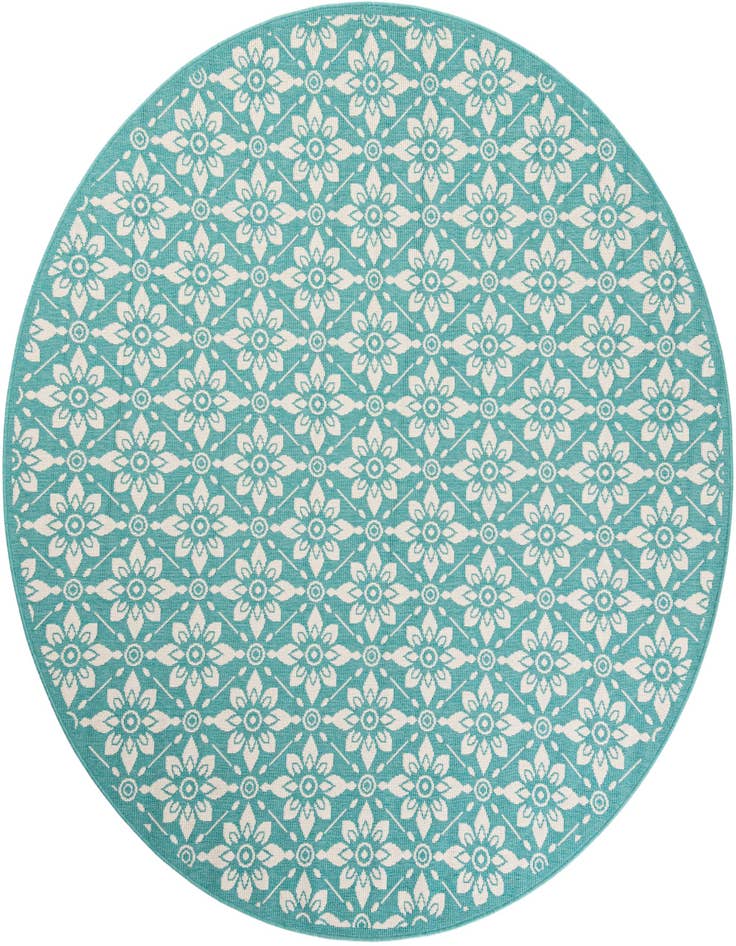 Detail image of 7' 10 x 7' 10 Easy-Clean Trellis Indoor / Outdoor Round Rug