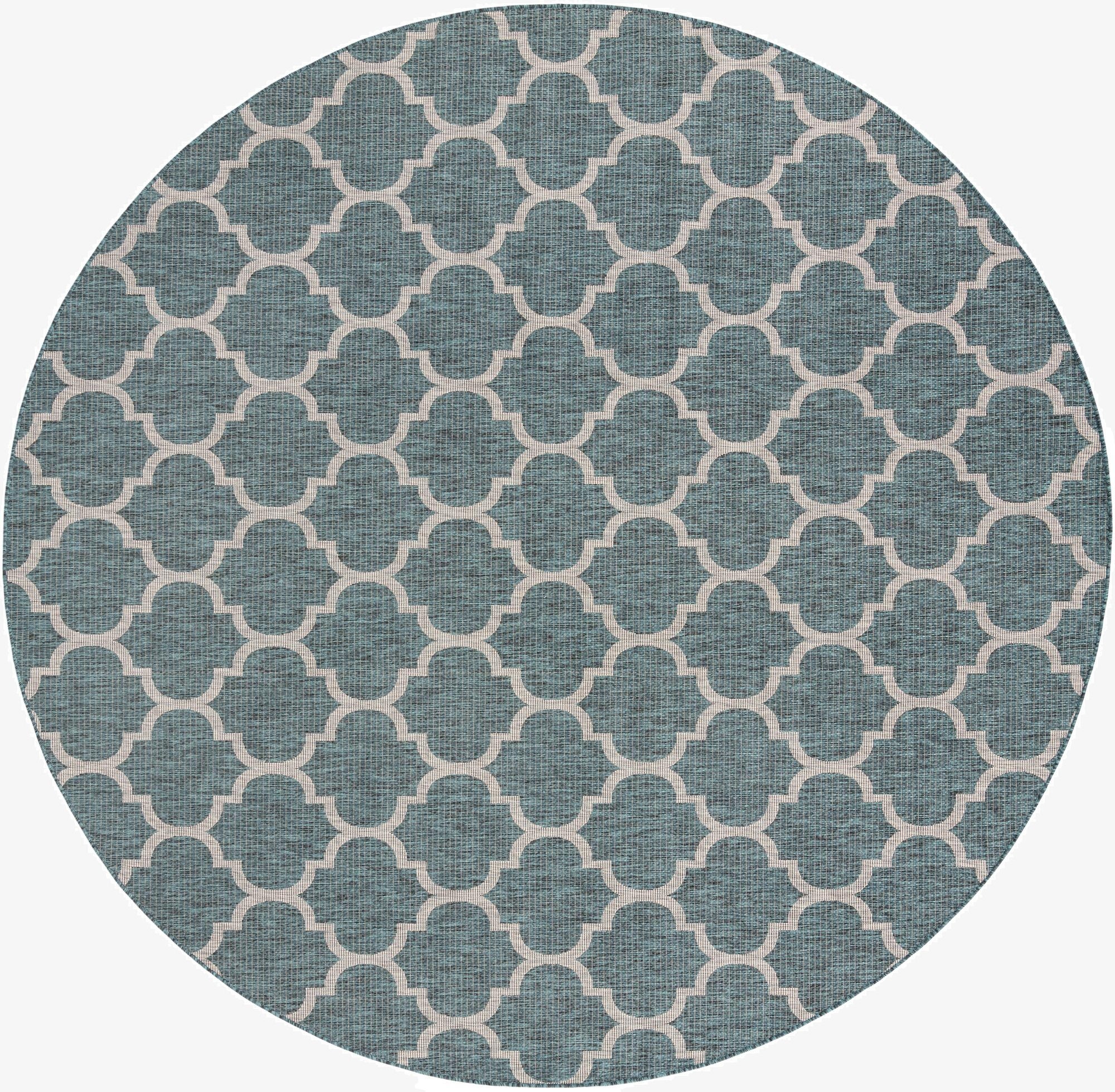 10' 8 x 10' 8  Washable Trellis Indoor / Outdoor Round Rug