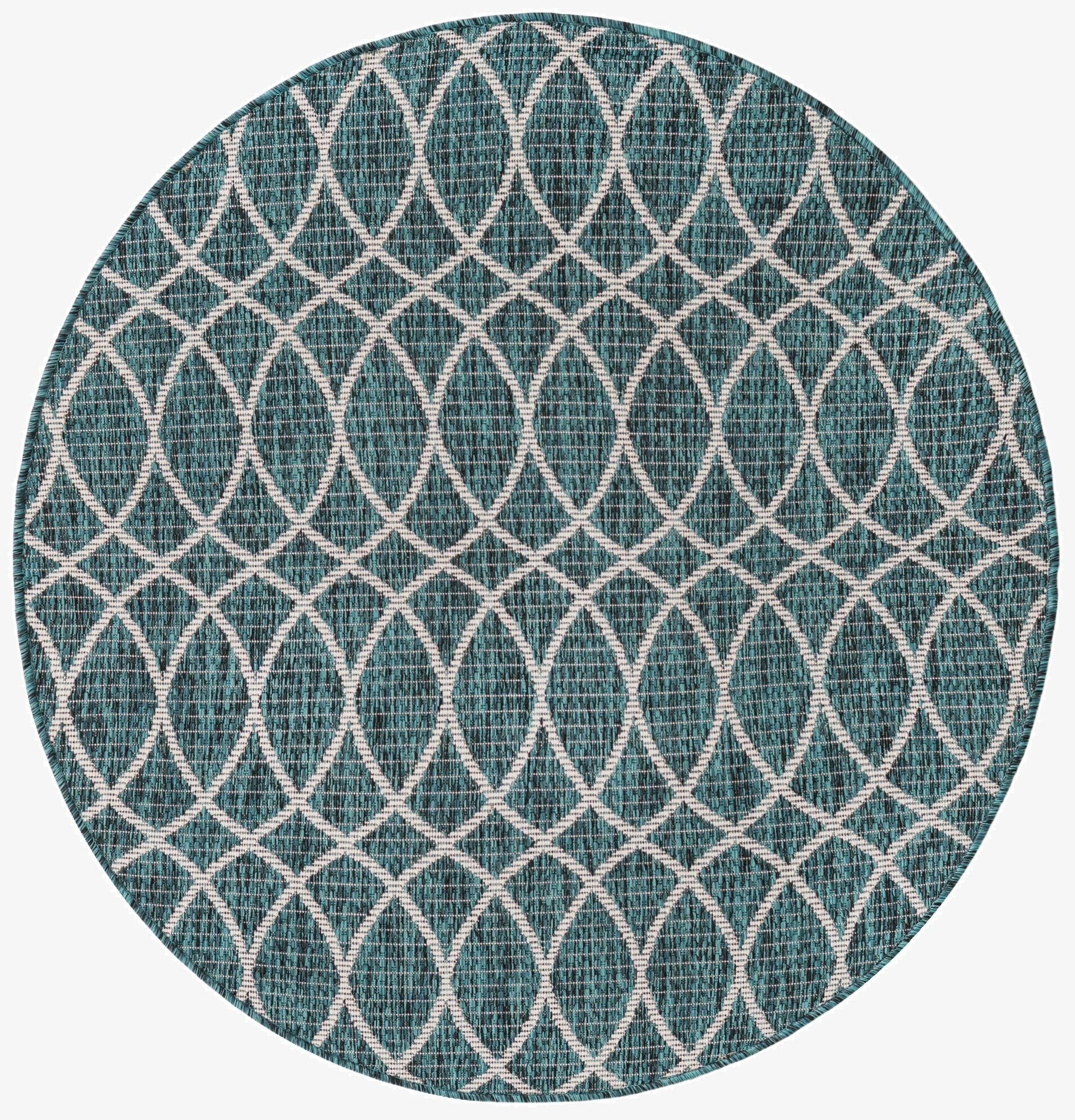 4' x 4'  Washable Trellis Indoor / Outdoor Round Rug