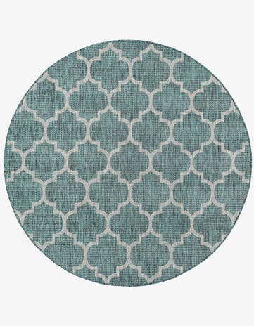6' x 6' Easy-Clean Trellis Indoor / Outdoor Round Rug