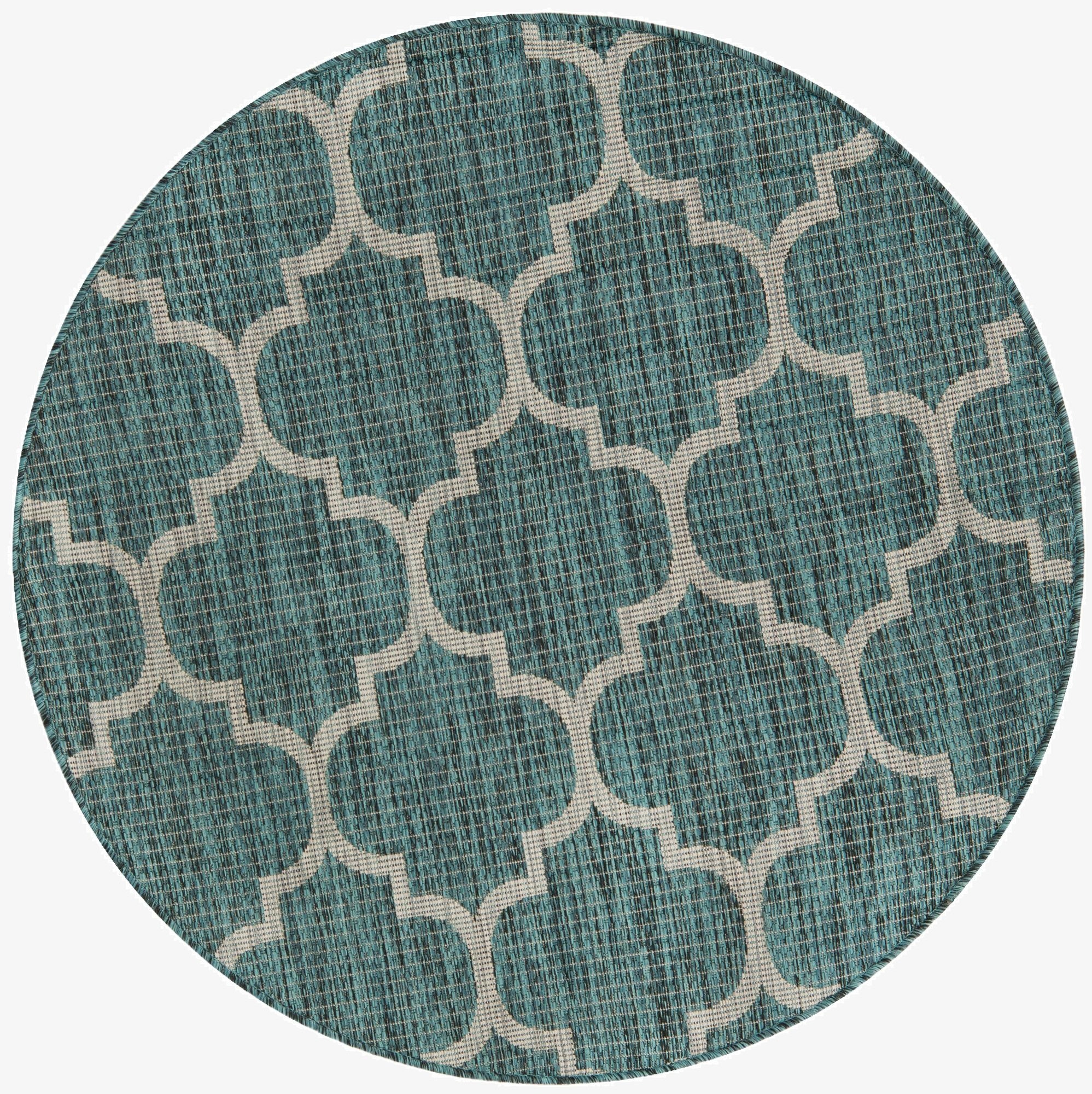 4' x 4'  Washable Trellis Indoor / Outdoor Round Rug
