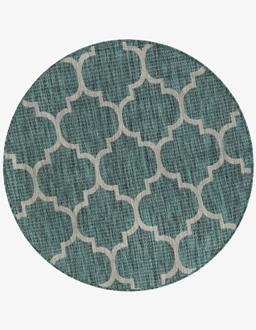 4' x 4' Easy-Clean Trellis Indoor / Outdoor Round Rug