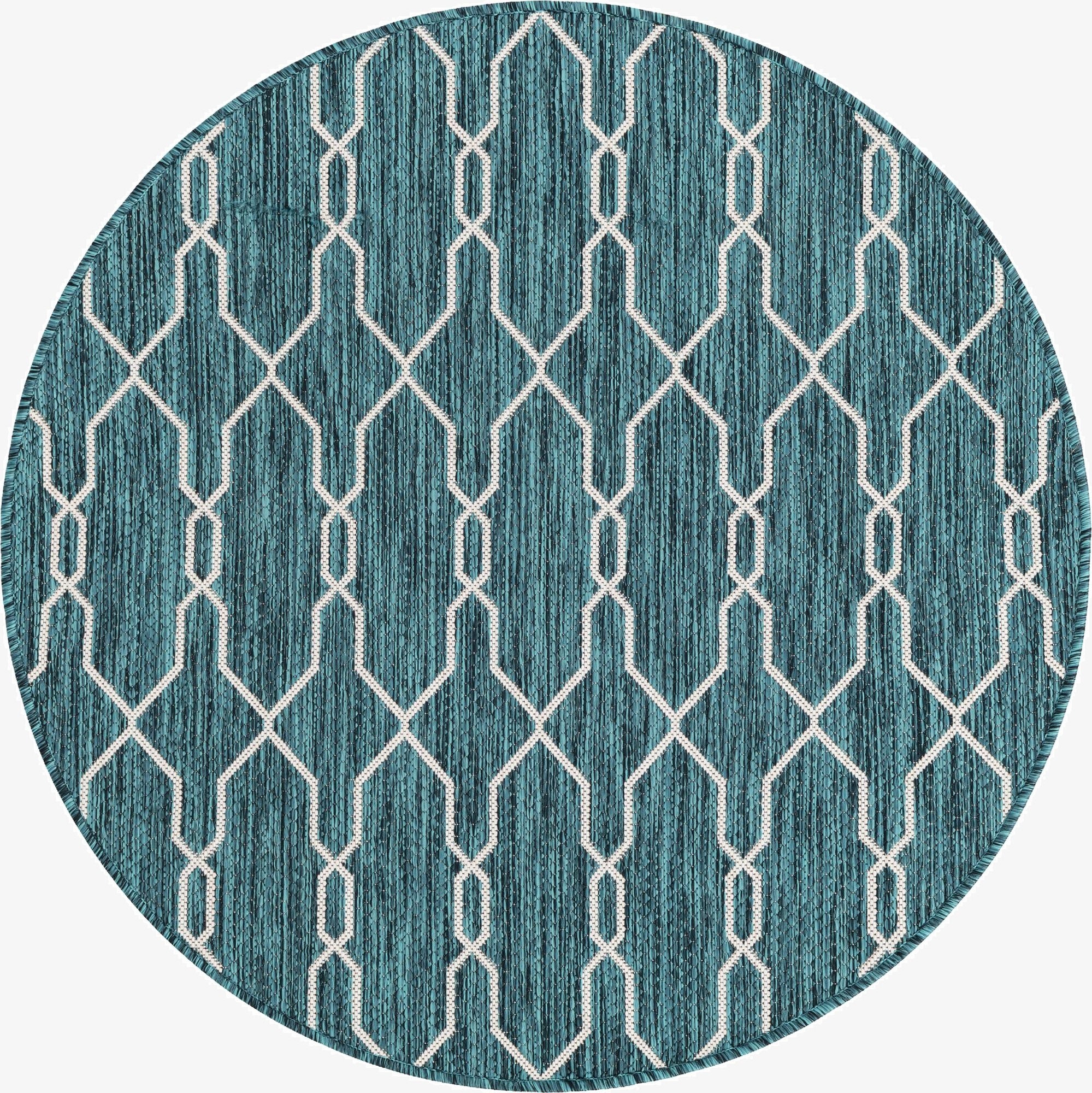 4' x 4'  Washable Trellis Indoor / Outdoor Round Rug