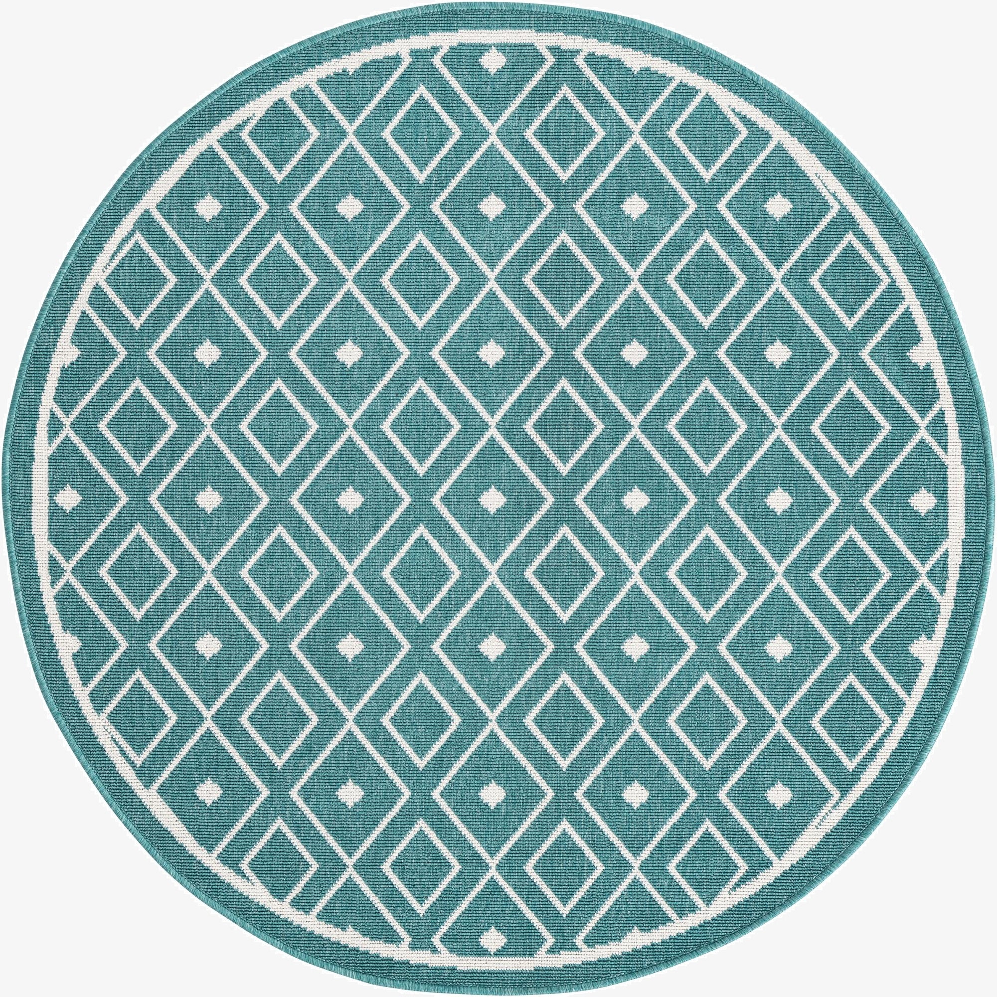 4' x 4'  Washable Trellis Indoor / Outdoor Round Rug