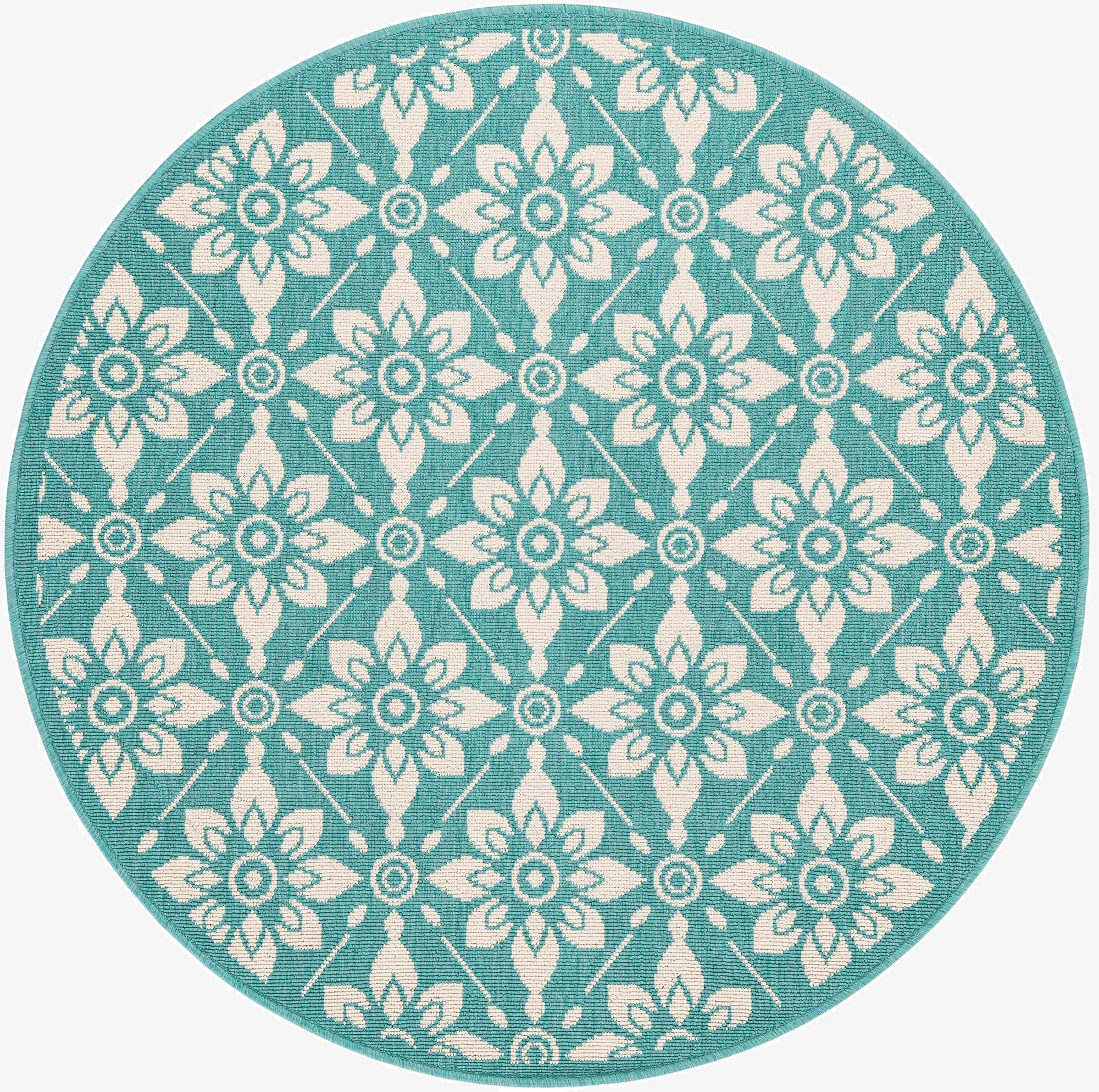Primary image 4' x 4'  Washable Trellis Indoor / Outdoor Round Rug