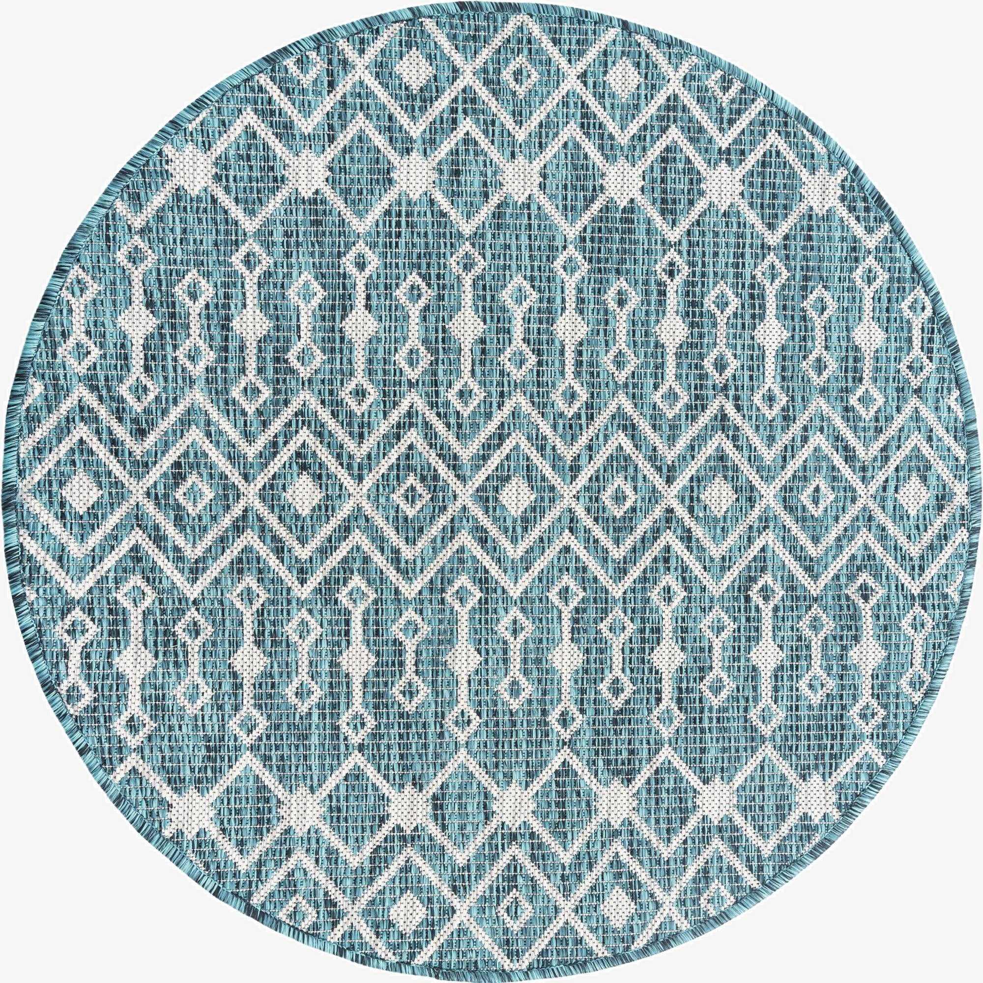 Primary image 3' x 3'  Easy-Clean Trellis Indoor / Outdoor Round Rug
