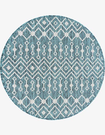 3' x 3' Easy-Clean Trellis Indoor / Outdoor Round Rug