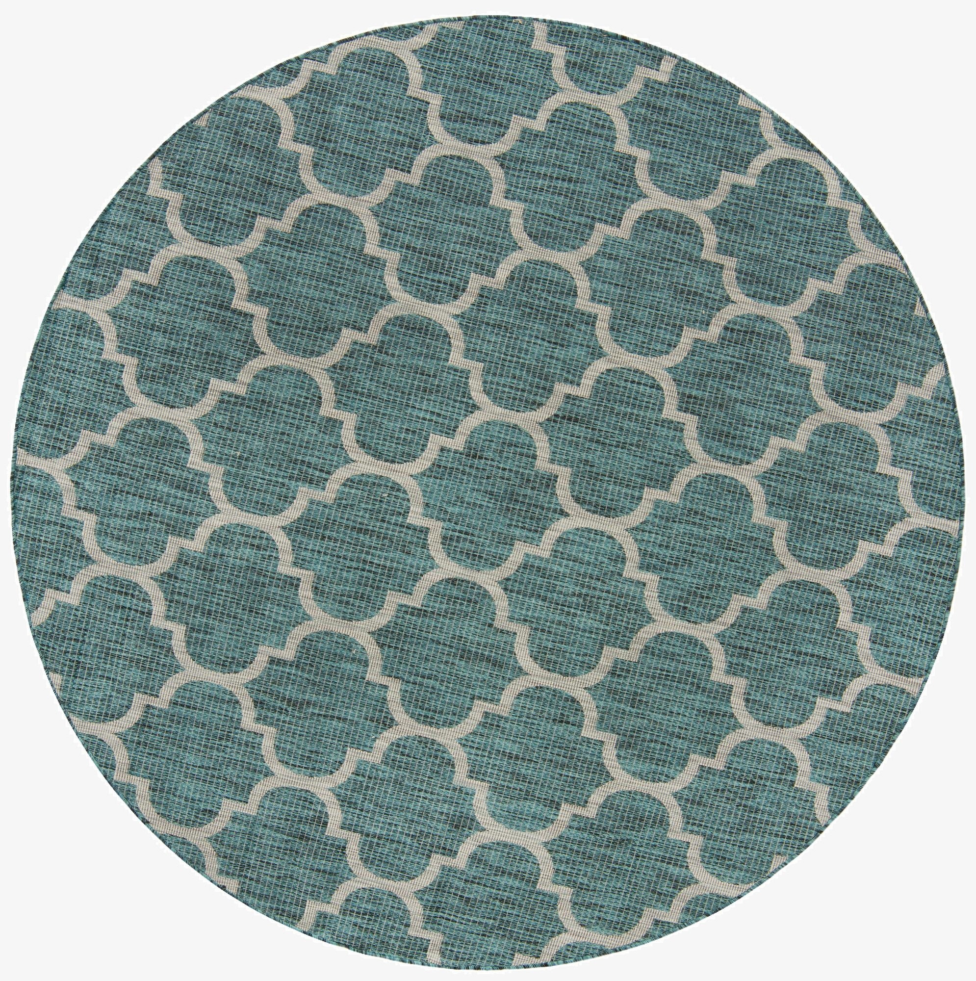 7' 10 x 7' 10  Washable Trellis Indoor / Outdoor Round Rug