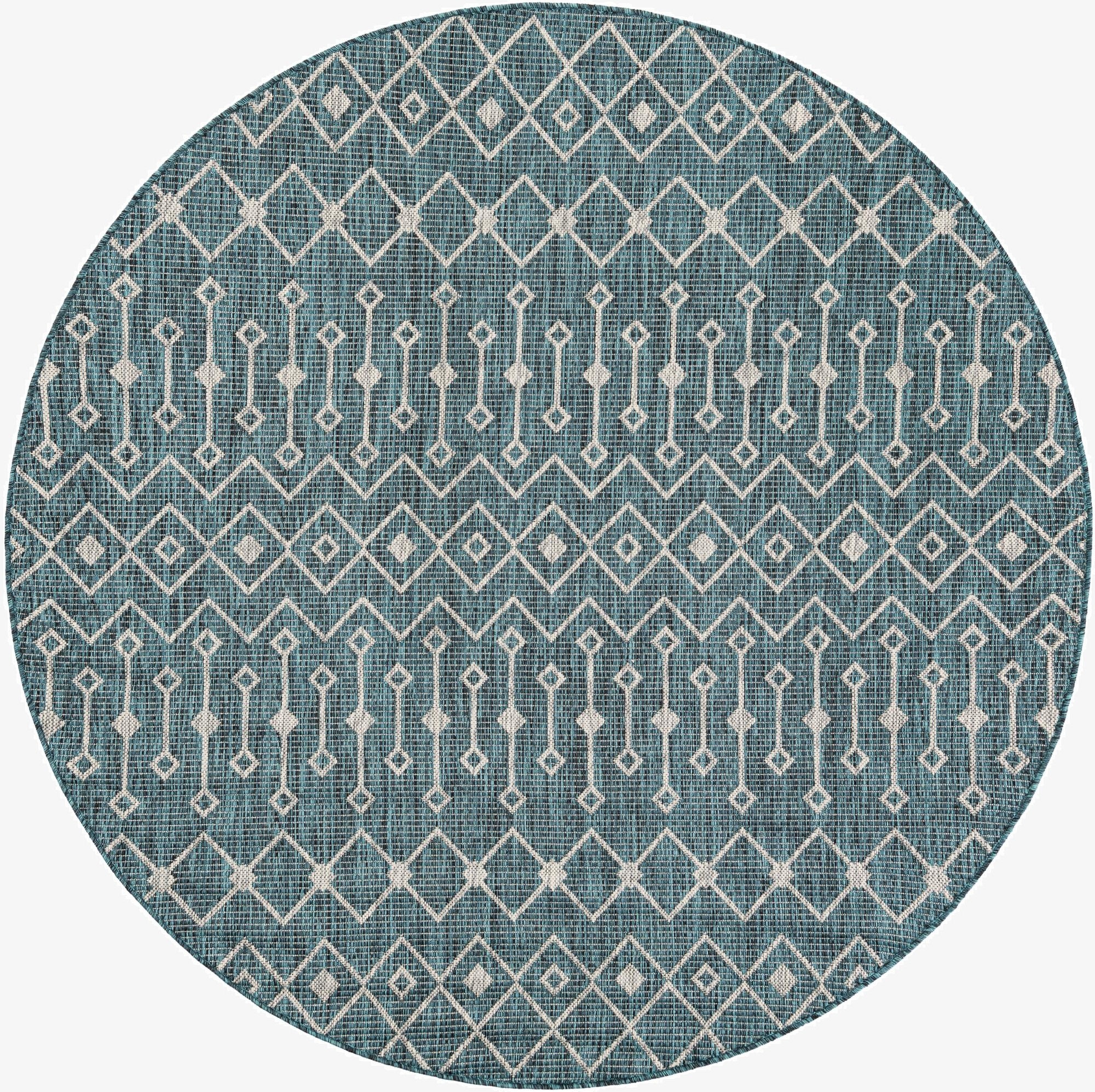 6' x 6'  Washable Trellis Indoor / Outdoor Round Rug
