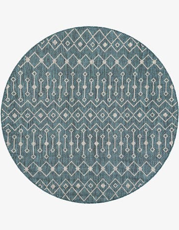 6' x 6' Easy-Clean Trellis Indoor / Outdoor Round Rug
