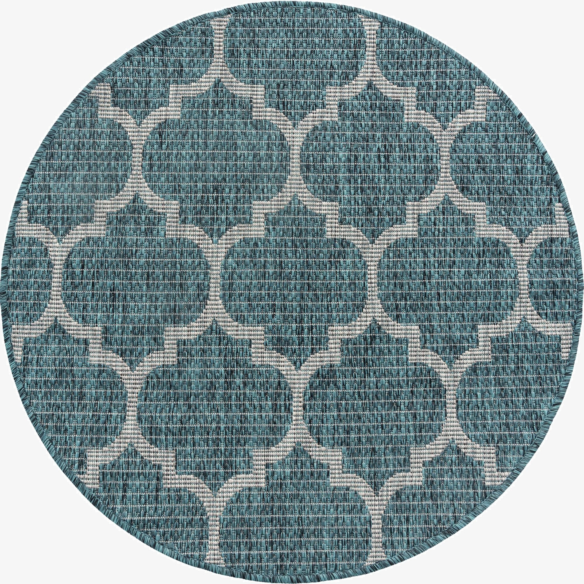 3' x 3'  Washable Trellis Indoor / Outdoor Round Rug