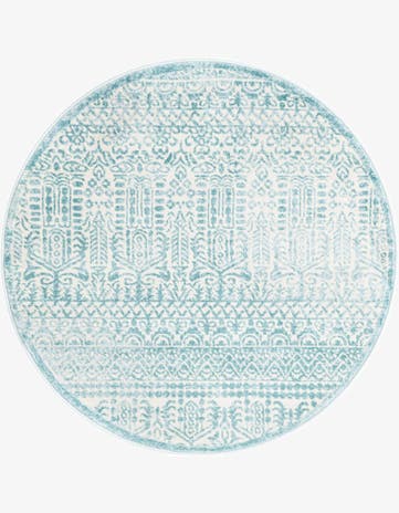 Teal Uptown Cloisters Round Rug