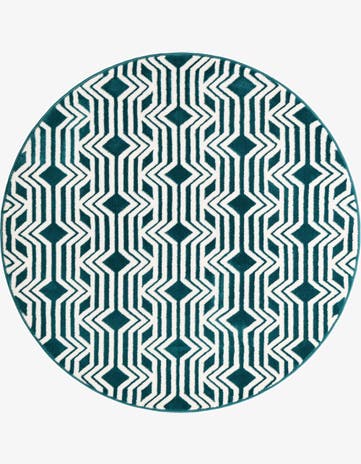 Teal Vince Camuto Round Rug