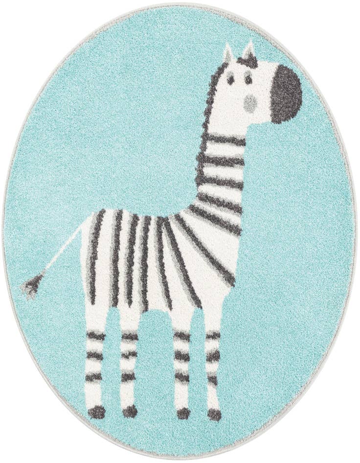 Detail image of 3' 3 x 3' 3 Zebra Whimsy Kids Round Rug