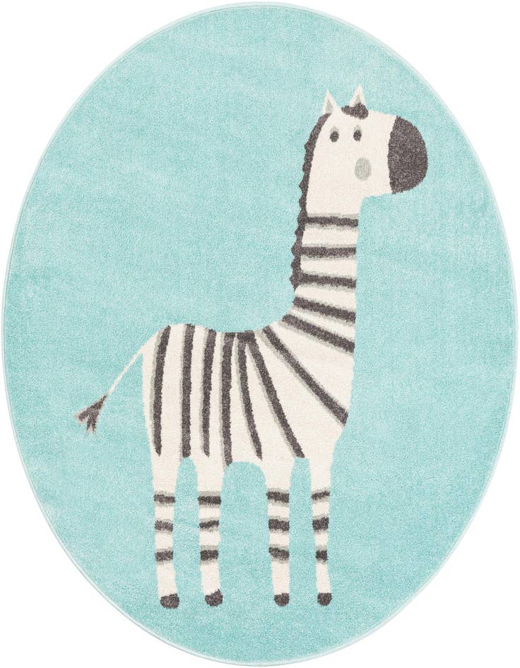 Detail image of 5' 3 x 5' 3 Zebra Whimsy Kids Round Rug