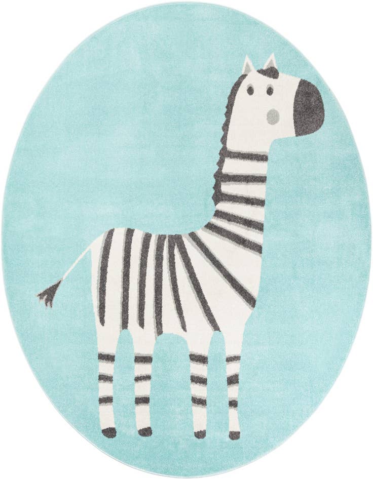 Detail image of 7' 10 x 7' 10 Zebra Whimsy Kids Round Rug