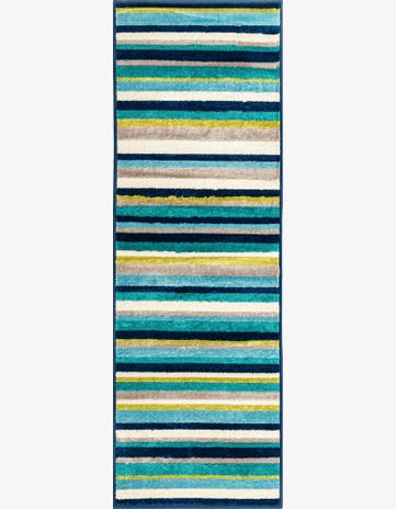 Teal Azalea Runner Rug