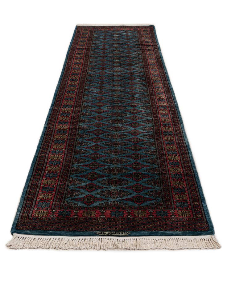Detail image of 2' 7 x 12' 3  Hand Knotted Bokhara Oriental Wool Runner Rug