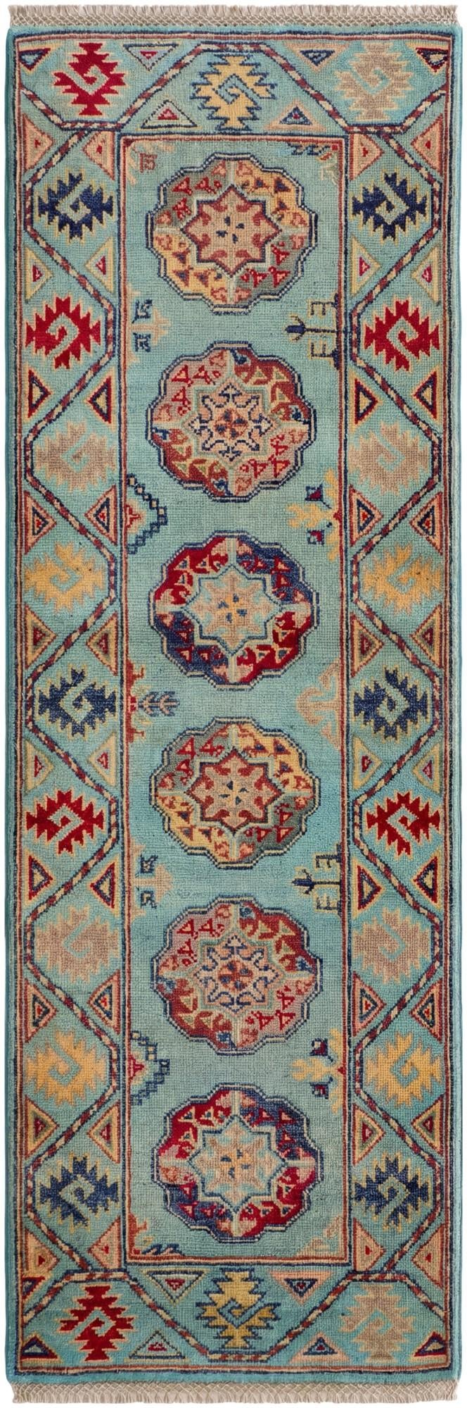2' 1 x 6' 1 Hand Knotted Kazak Runner Rug
