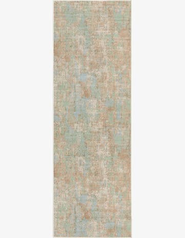 Teal Lotus Runner Rug