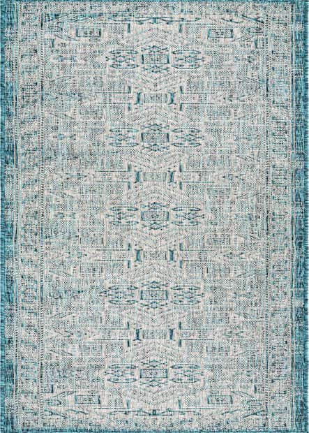 2' 7 x 12' Easy-Clean Aztec Indoor / Outdoor Runner Rug