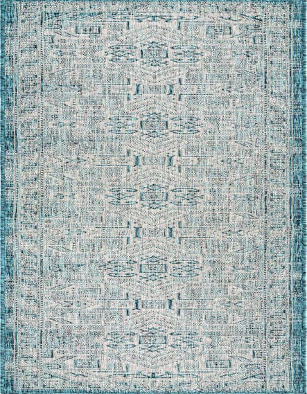 Detail image of 2' 7 x 12' Easy-Clean Aztec Indoor / Outdoor Runner Rug